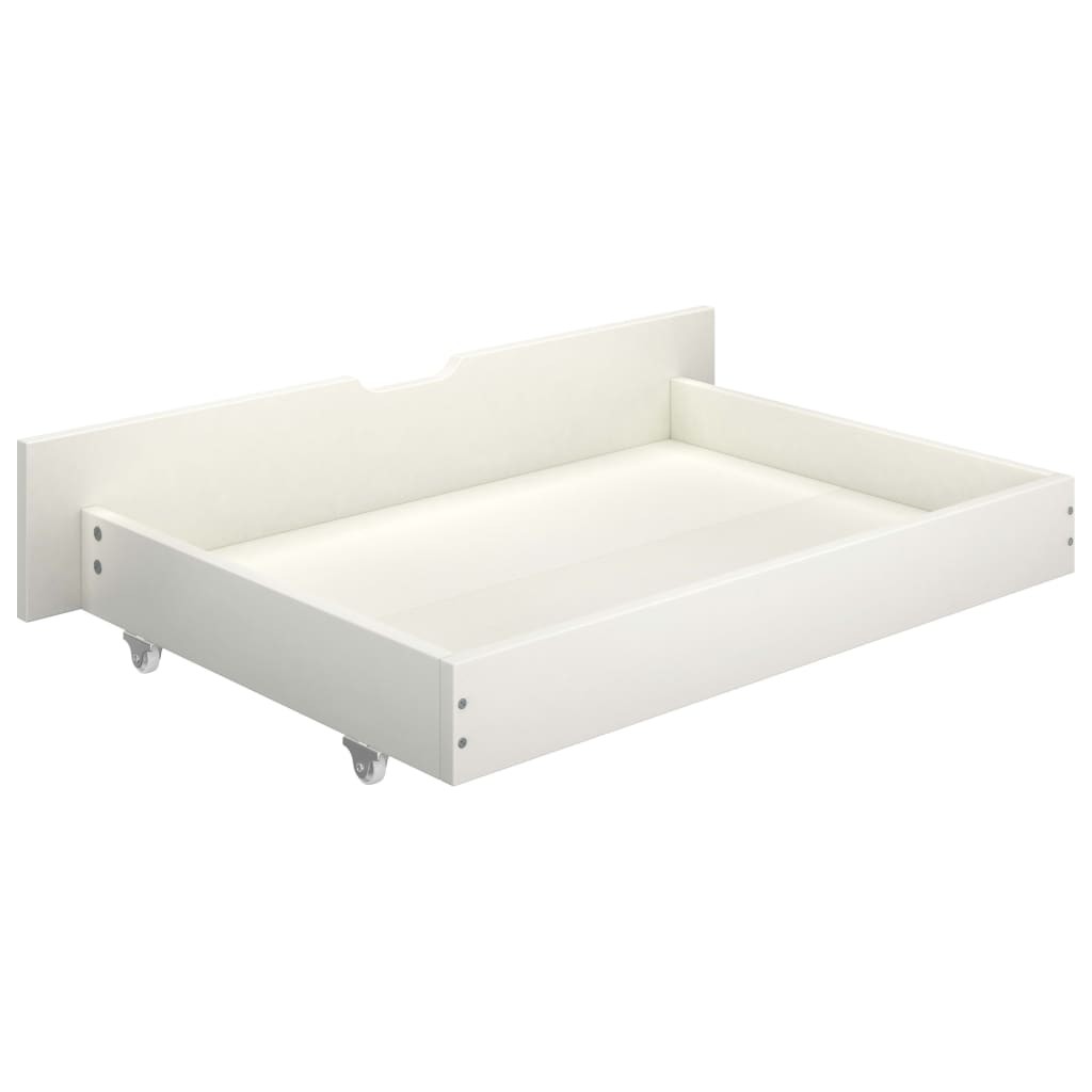 Canopy Bed Frame with 4 Drawers White Solid Pine Wood 160x200cm